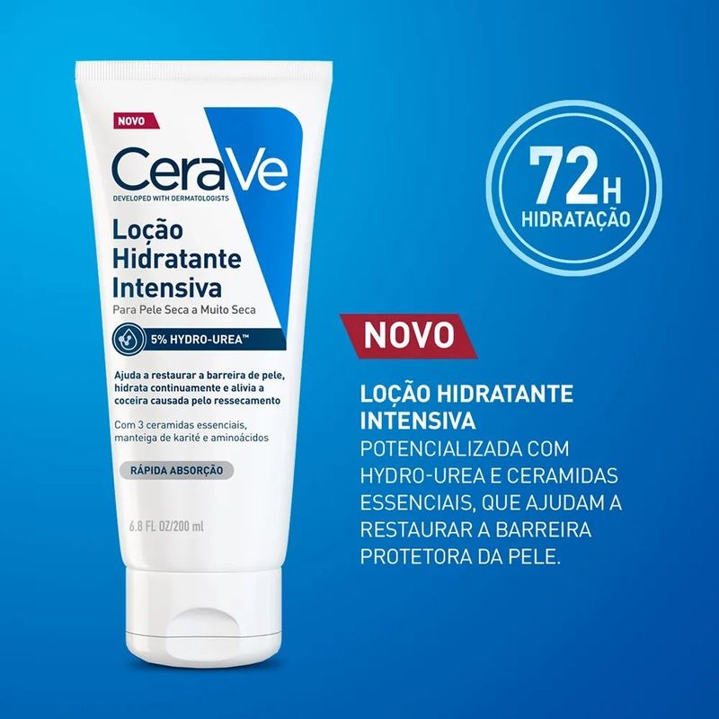 loção hidratante intensiva cerave 5% hydro-urea de 200m