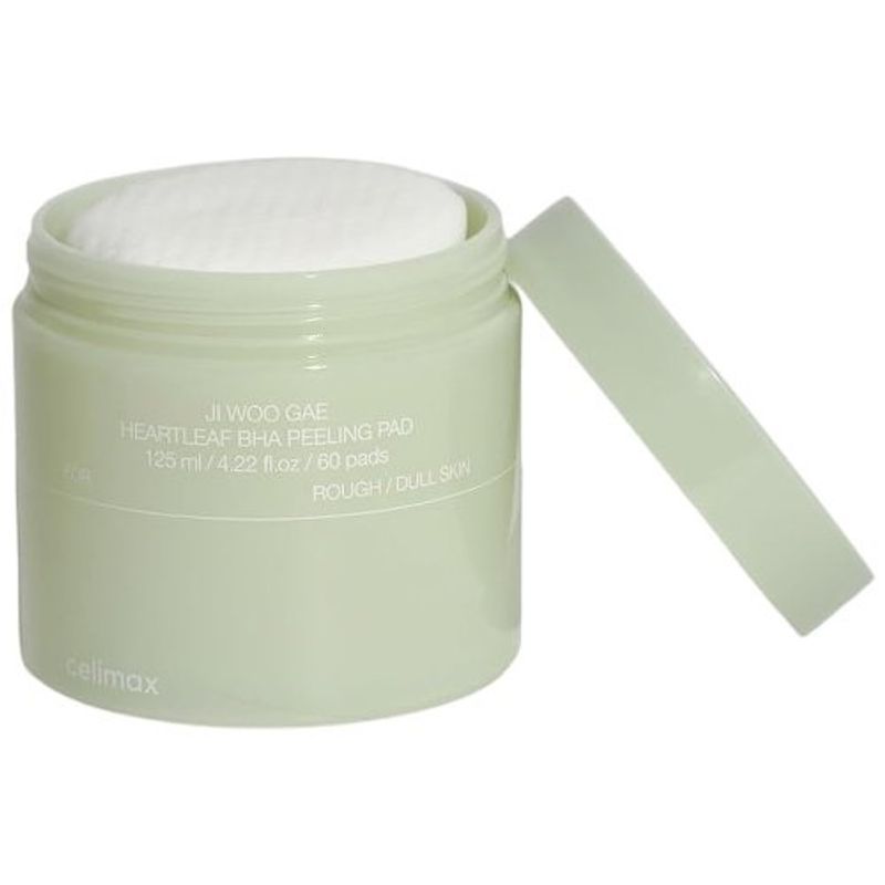 disco facial coreano celimax ji woo gae heartleaf bha peeling pad 60 unidades