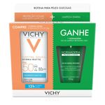 kit vichy protetor solar facial capital soleil hydra-matt fps50 30g + gel de limpeza profunda normaderm 50g