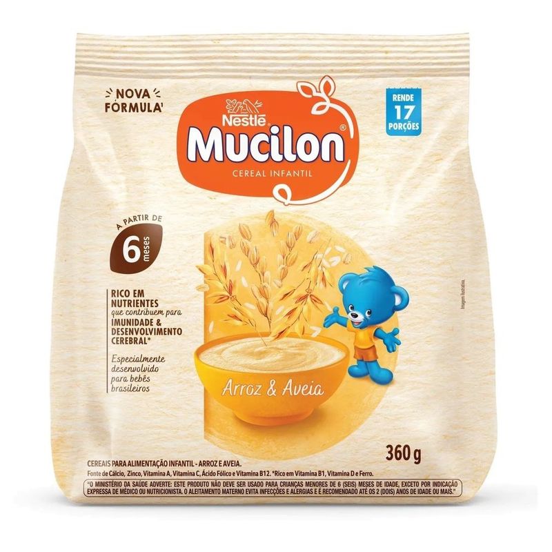 cereal infantil mucilon arroz e aveia 360g