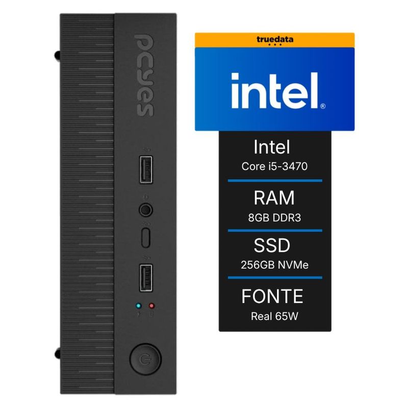 mini computador pcyes b500 intel core i5 3ª geração 8gb ssd 256gb 390194 (mp)