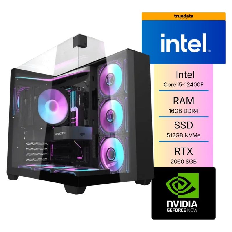computador gamer truedata intel core i5 12ª geração 16gb ssd 512gb nvme rtx 2060 6gb fonte 500w (mp)