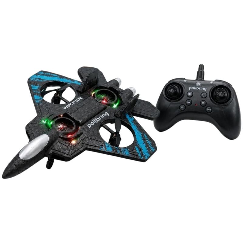 avião drone de controle remoto polibrinq com luz car213