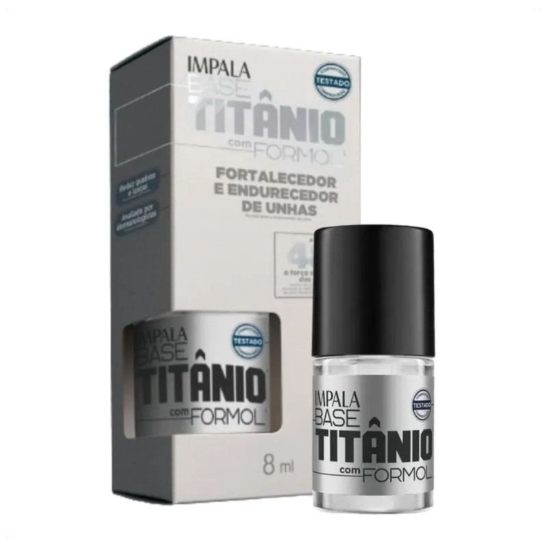 base titânio com formol impala fortalecedor e endurecedor de unhas 8ml