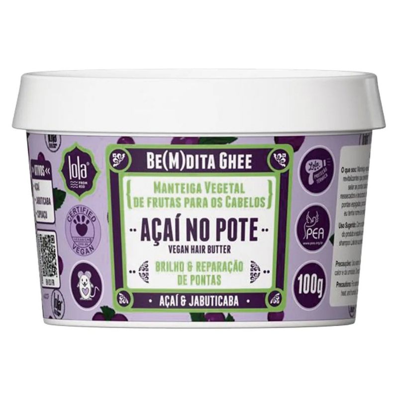máscara de reconstrução lola açaí no pote 100g
