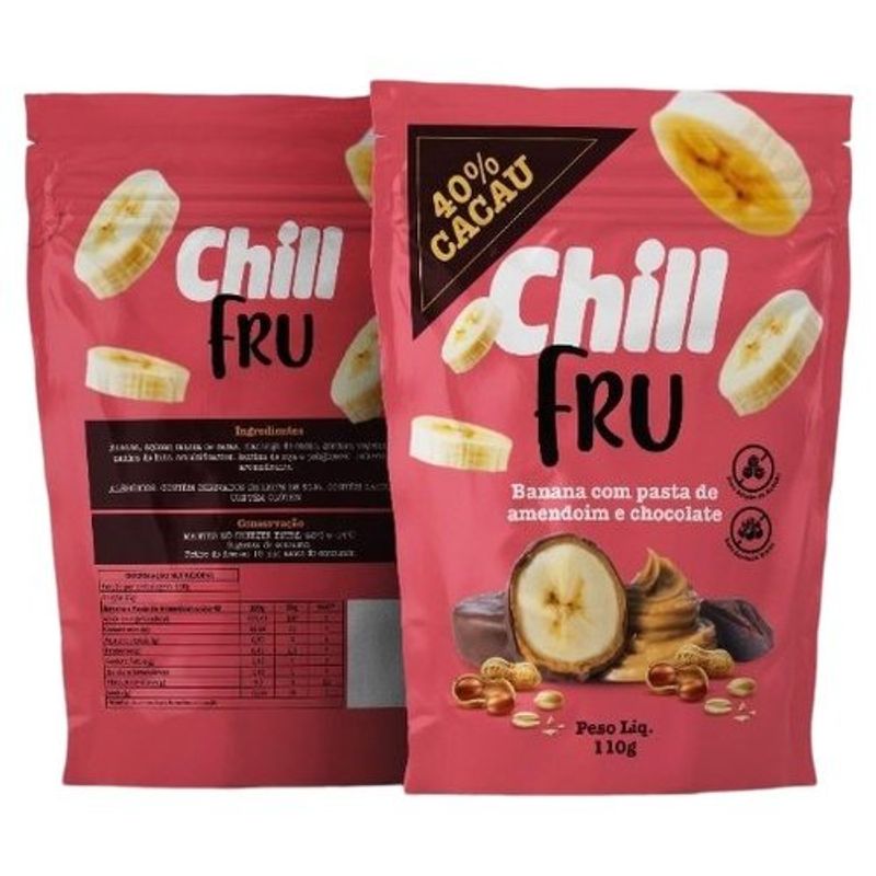 banana congelada com amendoim e cobertura de chocolate chilli fru 110g