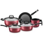 conjunto de panelas 5 peças mta smart safira com tampa vidro cereja (mp)