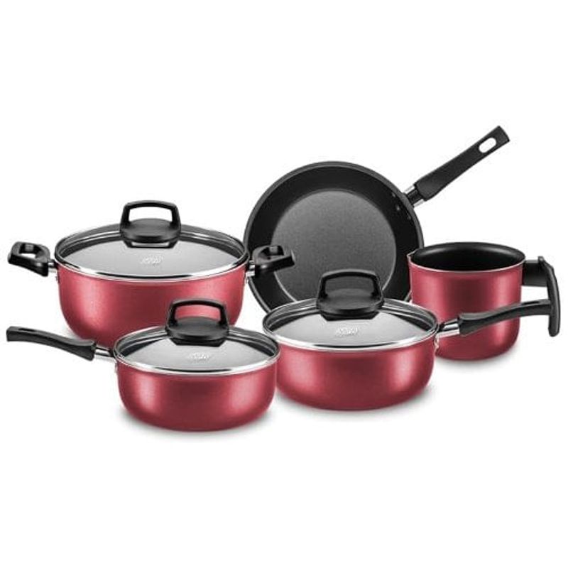 Conjunto de Panelas 5 Peças MTA Smart Safira Cereja