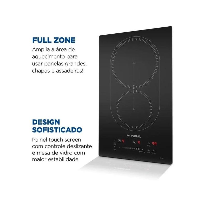 cooktop de indução 2 bocas mondial 220v cti-02 (mp)