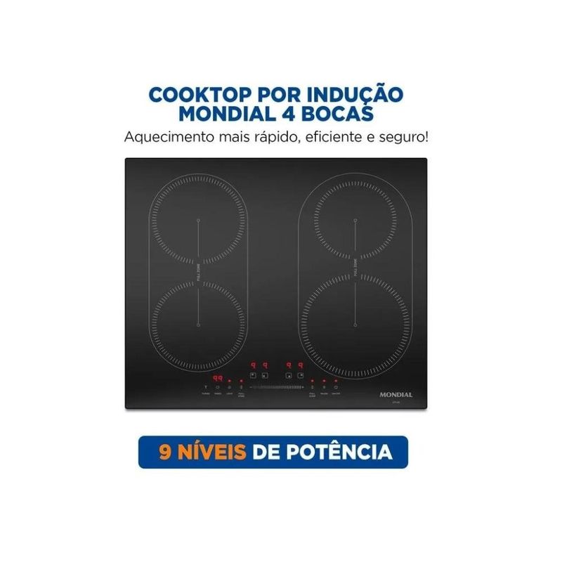 cooktop de indução 4 bocas mondial 220v cti-03 (mp)