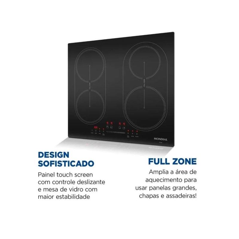 cooktop de indução 4 bocas mondial 220v cti-03 (mp)