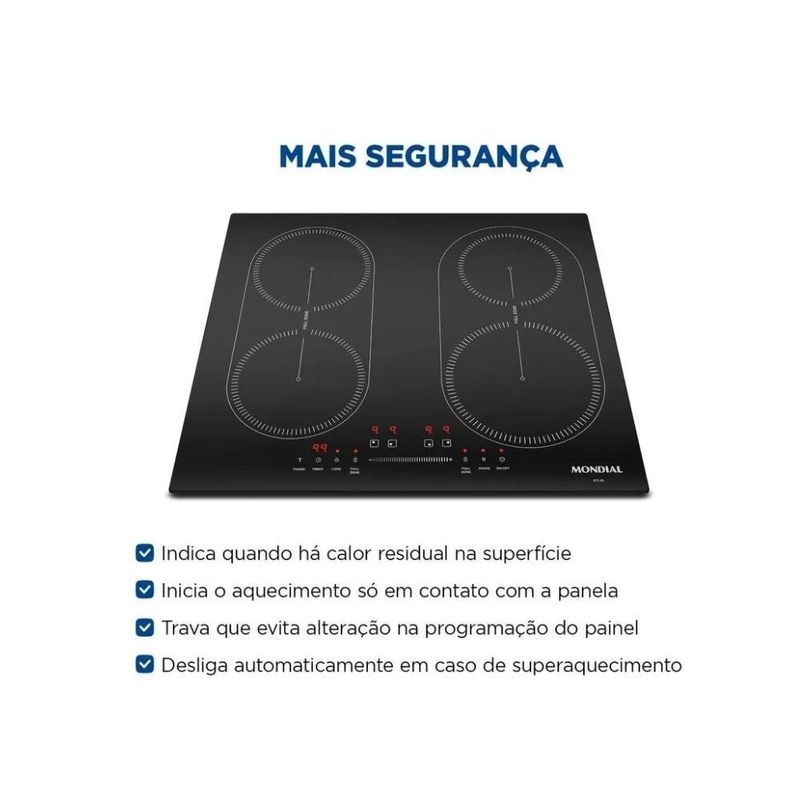 cooktop de indução 4 bocas mondial 220v cti-03 (mp)