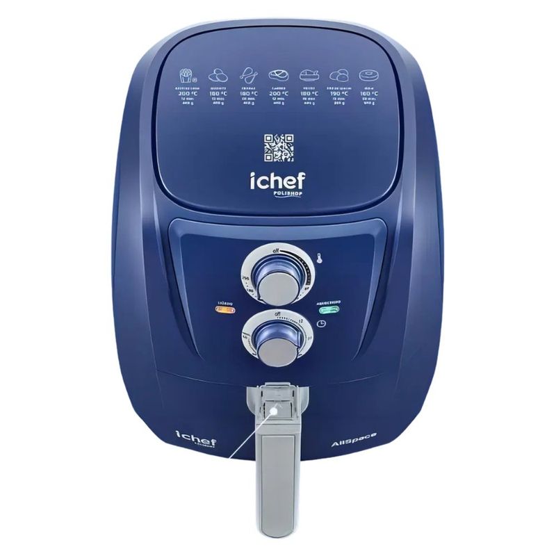 fritadeira elétrica air fryer polishop 127v afs-01-bl (mp)