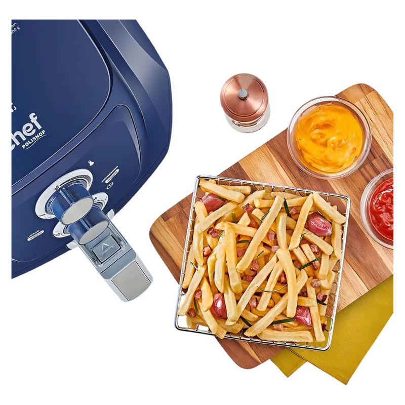 fritadeira elétrica air fryer polishop 127v afs-01-bl (mp)