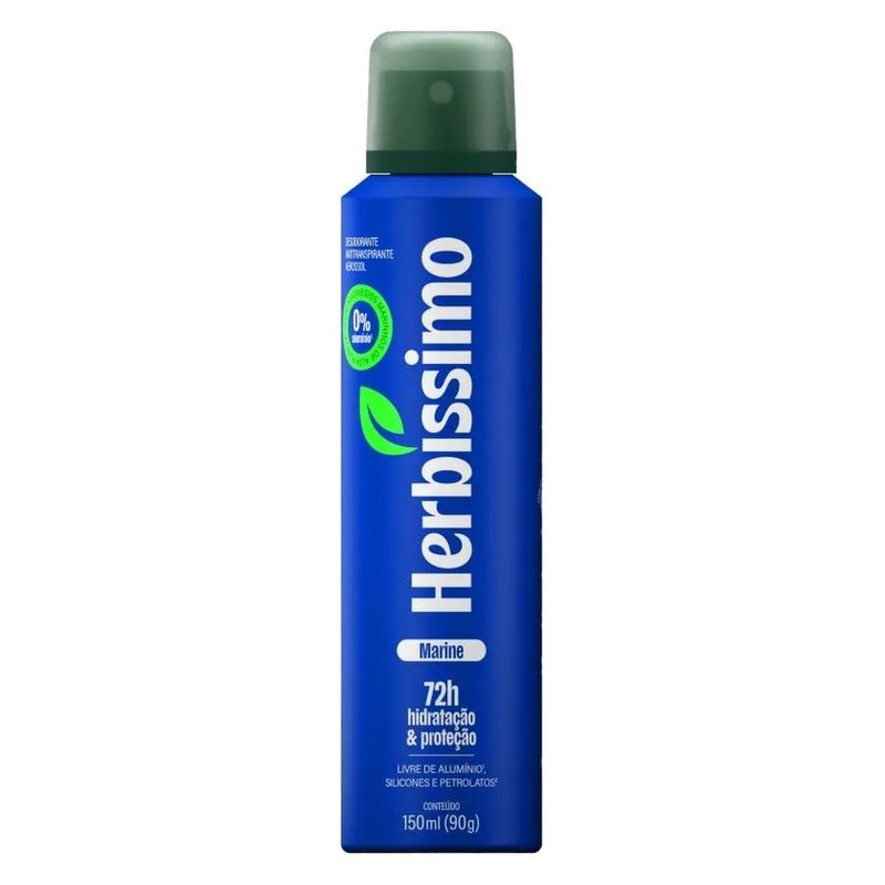 desodorante antitranspirante herbíssimo marine hidratação & proteção 150ml