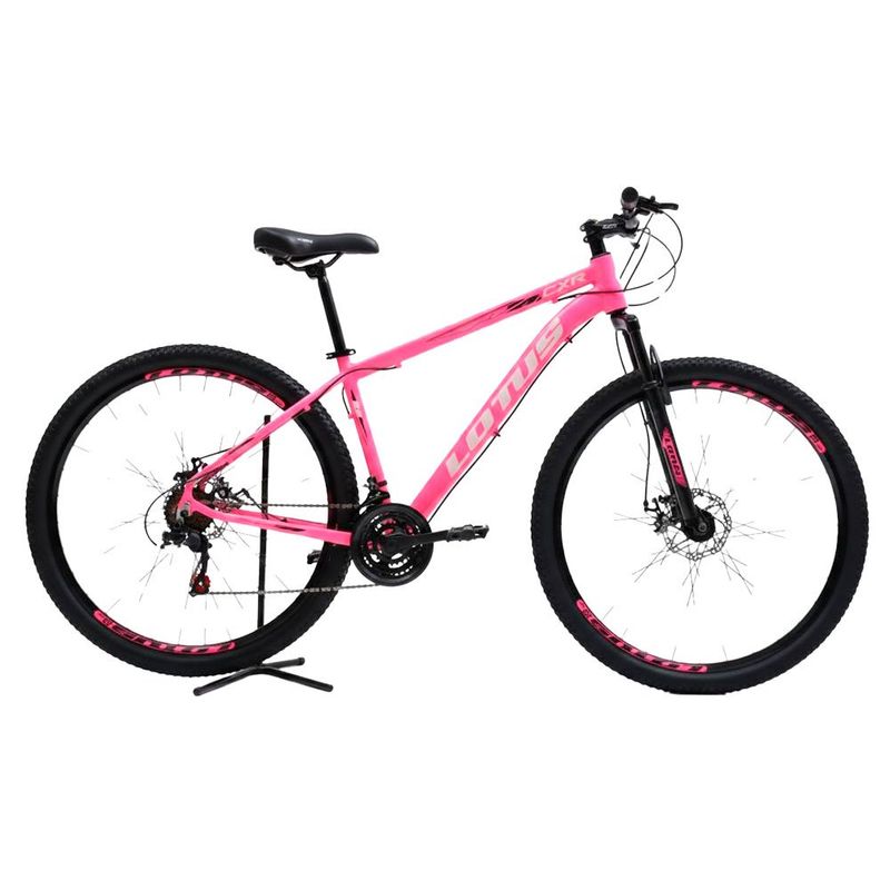 bicicleta cairu aro 29 lotus cxr 17.5 21v alumínio rosa e preto (mp)