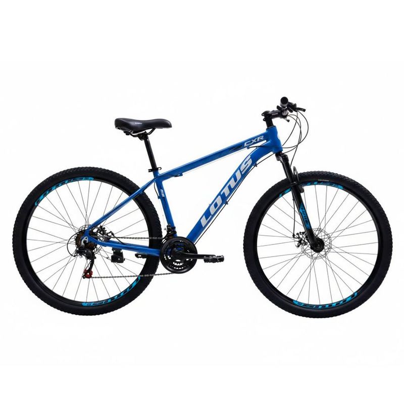 bicicleta cairu aro 29 lotus cxr 17.5 21v alumínio azul e branco (mp)