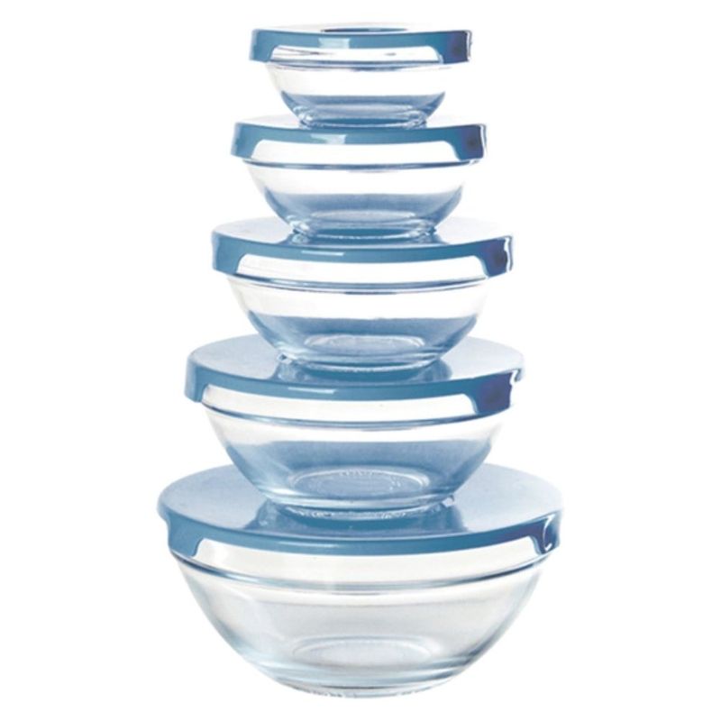 jogo de pote de vidro glass home azul 1806