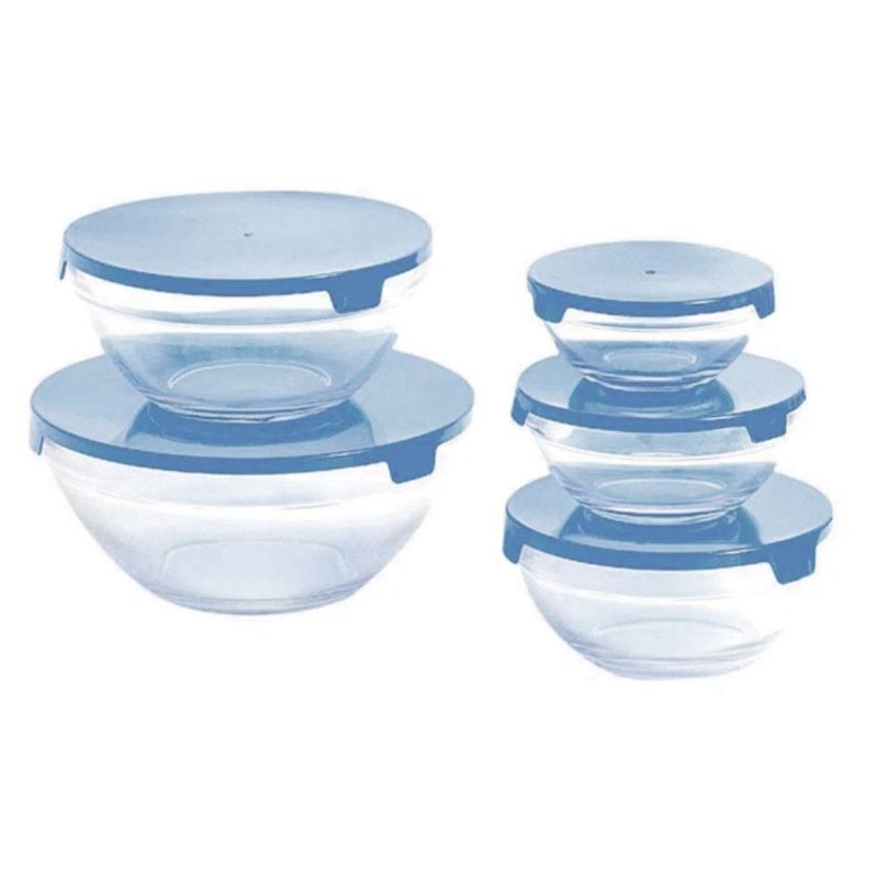 jogo de pote de vidro glass home azul 1806