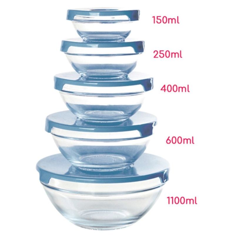 jogo de pote de vidro glass home azul 1806