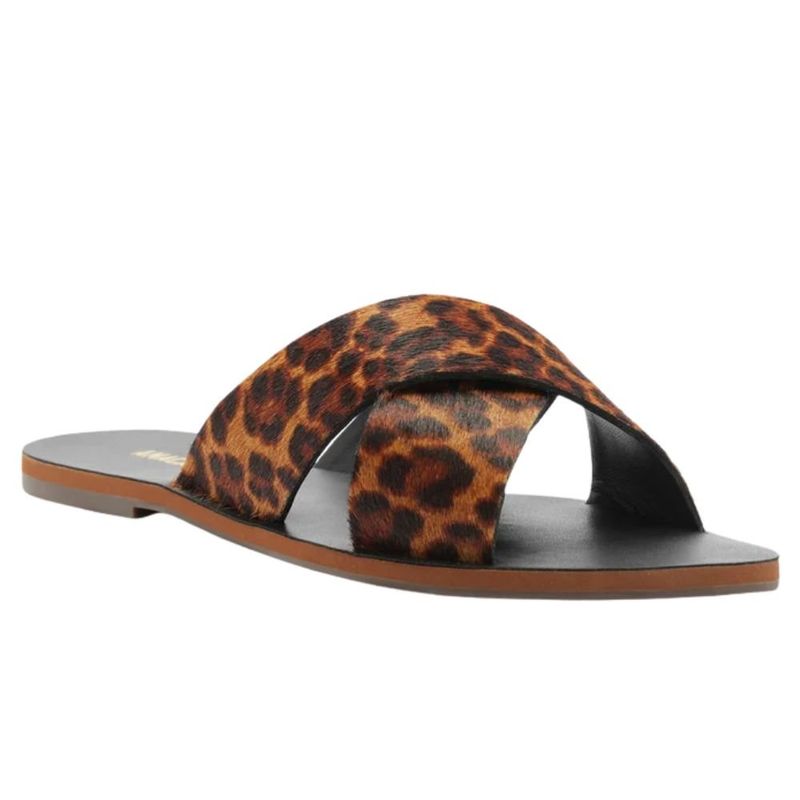 sandália rasteirinha feminina n°37 anacapri couro animal print (mp)