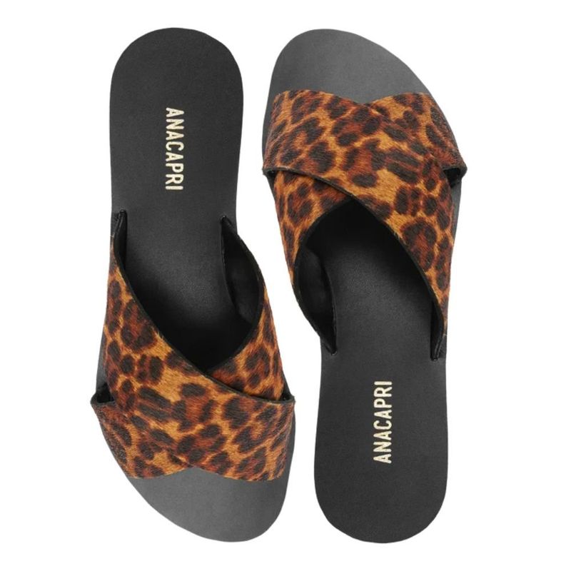 sandália rasteirinha feminina n°37 anacapri couro animal print (mp)
