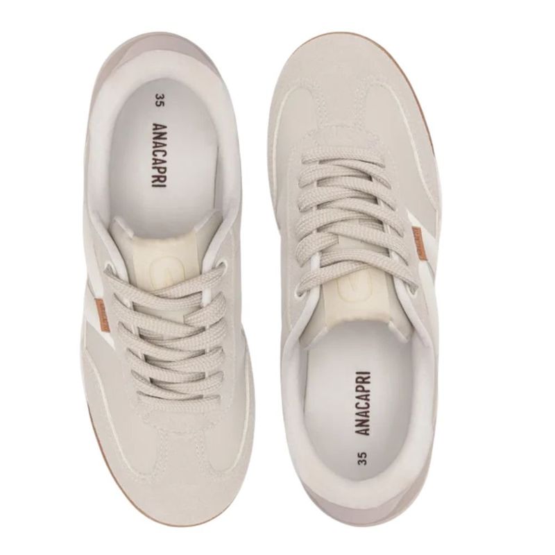 tênis casual feminino n°36 anacapri retrô cadarço duplo cinza (mp)