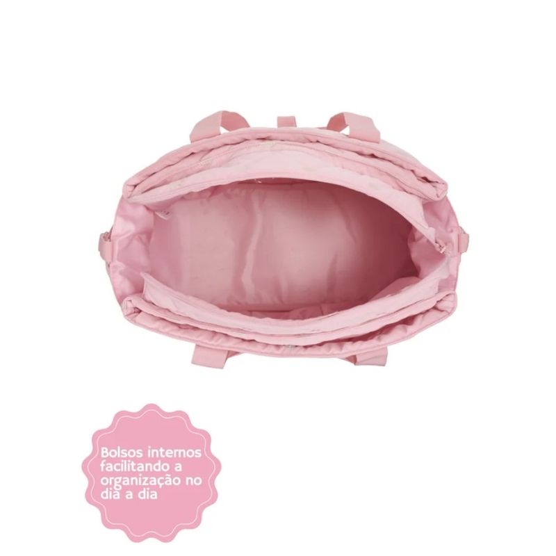 bolsa maternidade lilica ripilica tote grande rosa (mp)