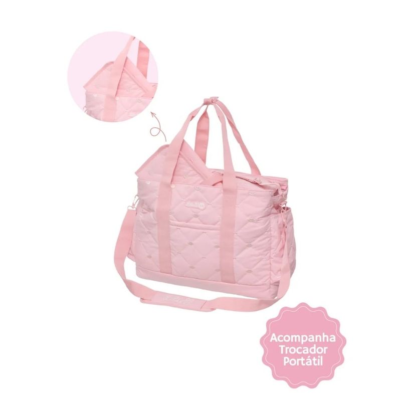 bolsa maternidade lilica ripilica tote grande rosa (mp)