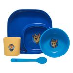 kit refeição 4 peças patrulha canina chase azul (mp)