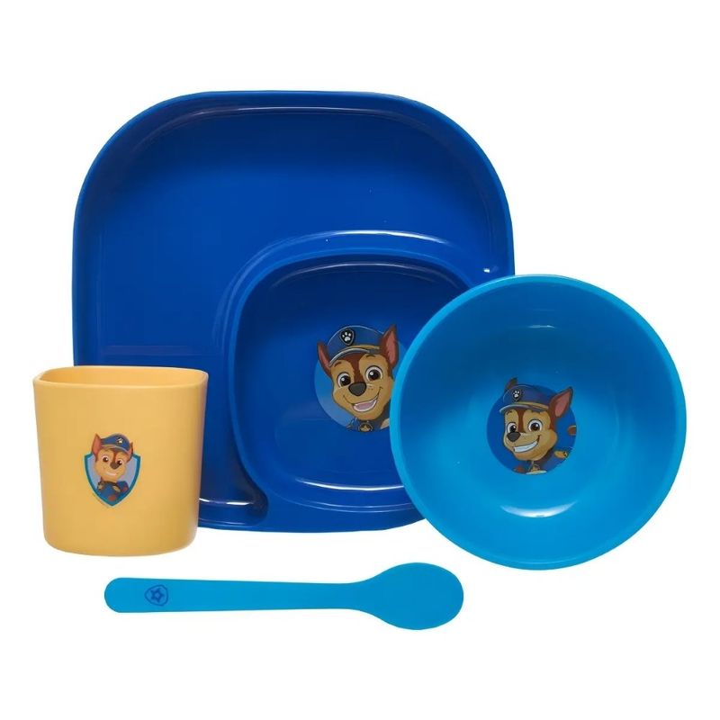 kit refeição 4 peças patrulha canina chase azul (mp)