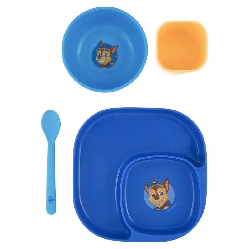 kit refeição 4 peças patrulha canina chase azul (mp)