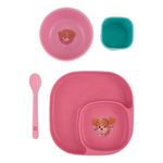 kit refeição 4 peças patrulha canina skye rosa (mp)