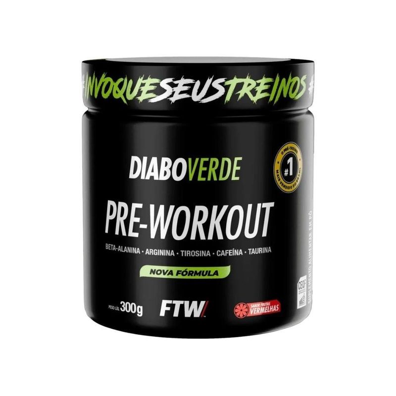 pré-treino ftw diabo verde frutas vermelhas 300g (mp)