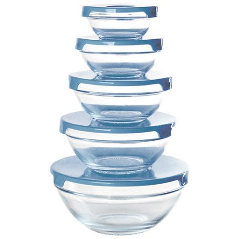 jogo de pote de vidro glass home azul 1806