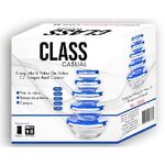 jogo de pote de vidro glass home azul 1806
