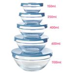 jogo de pote de vidro glass home azul 1806