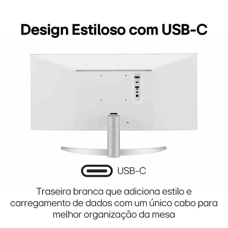 monitor led 29" lg ultrawide ips full hd 75hz hdr10 hdmi displayport 29wk600-w (mp)