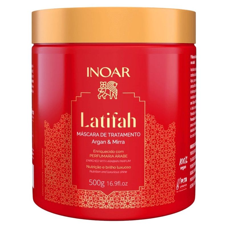 máscara de tratamento capilar inoar latifah argan e mirra 500g