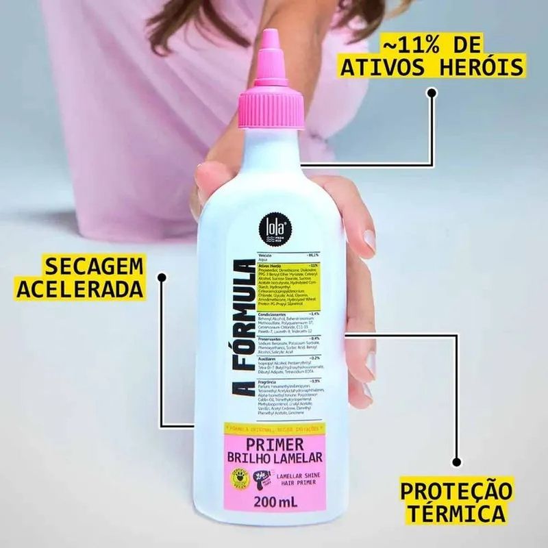 finalizador termoativado lola from rio a fórmula primer brilho lamelar 200ml