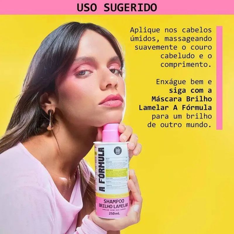 shampoo lola from rio a fórmula brilho lamelar 250ml