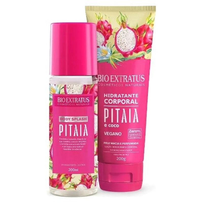 kit bio extratus pitaia body splash 200ml + hidratante corporal 200g