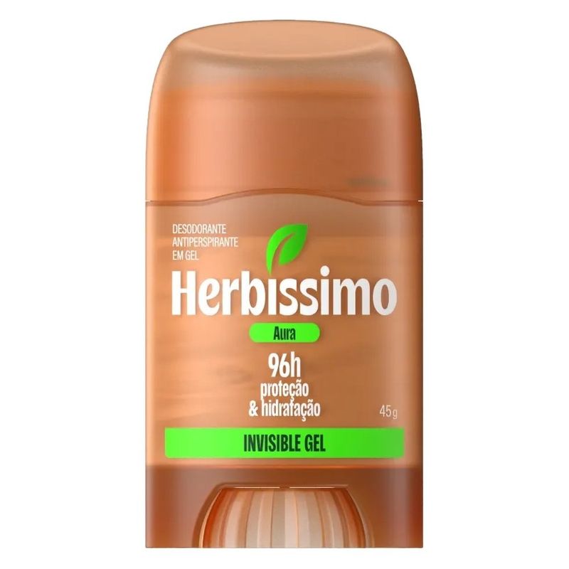 desodorante antitranspirante herbíssimo invisible gel aura 45g