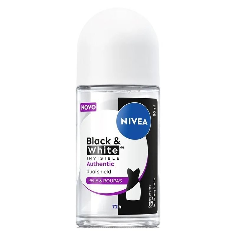 desodorante antitranspirante roll-on nivea black & white 50ml