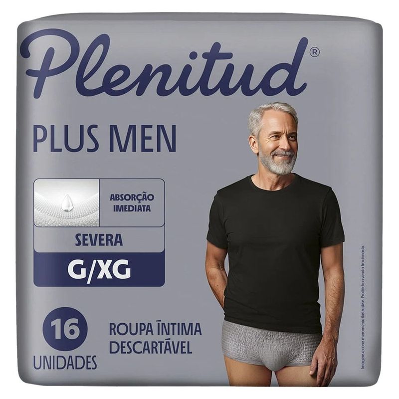 roupa íntima descartável plenitud plus man g/xg 16 unidades