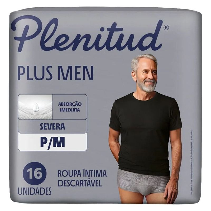 roupa íntima descartável plenitud plus man p/m 16 unidades