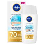 protetor solar facial nivea sun ultra light fluido diário uv face specialist fps70 cor clara 40ml