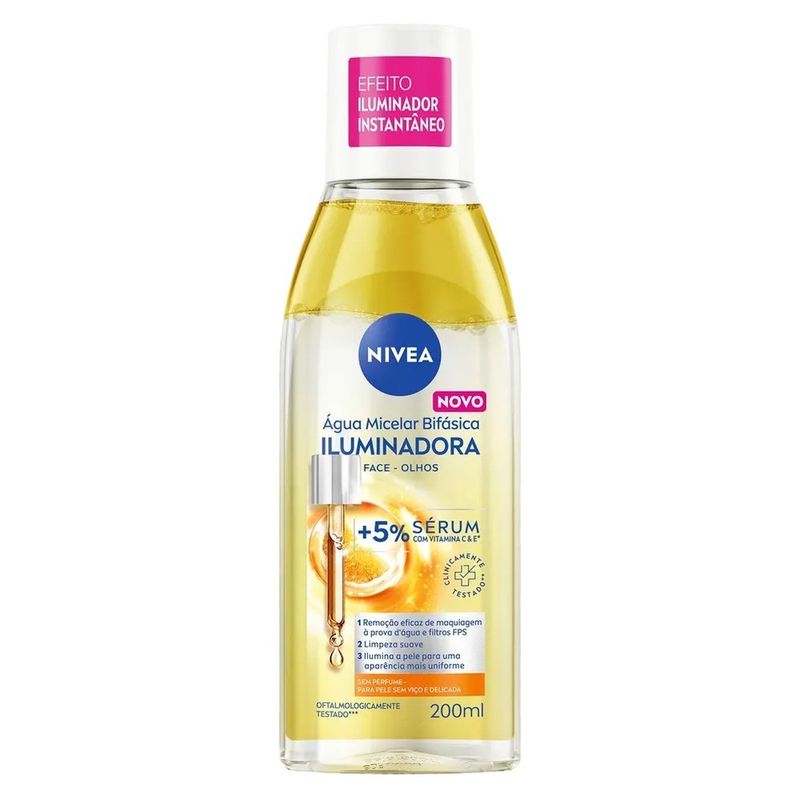 água micelar bifásica nivea iluminadora 200ml