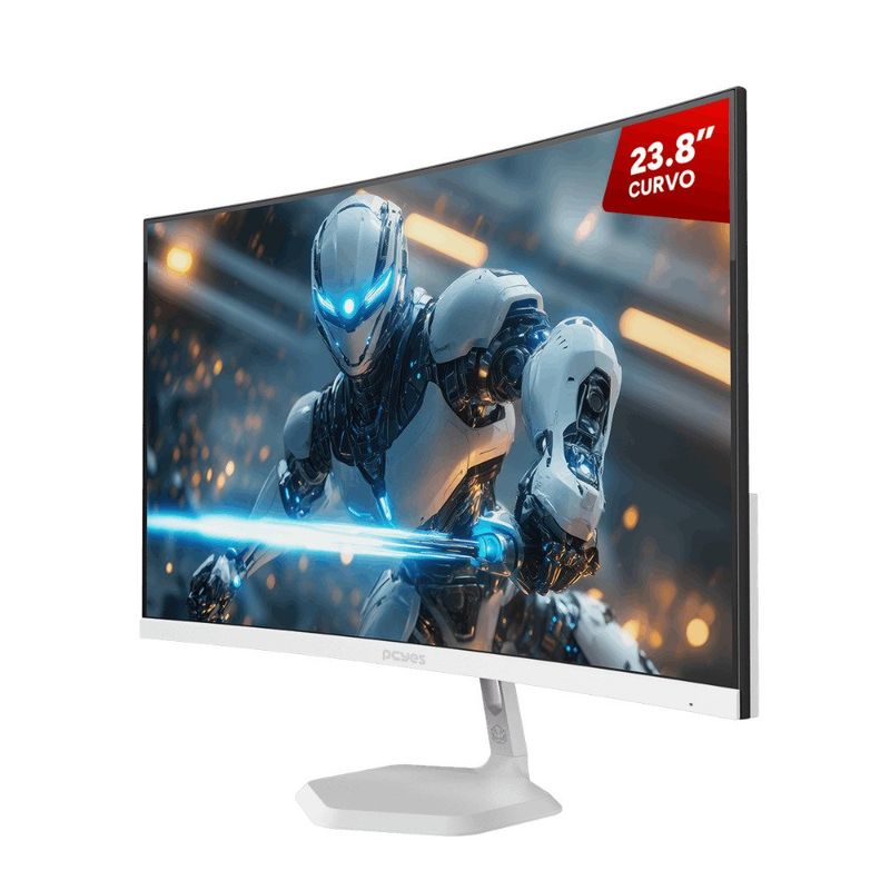 monitor gamer curvo pcyes quartzo q23c 23.8" full hd 100hz branco pmgq23c100wg (mp)