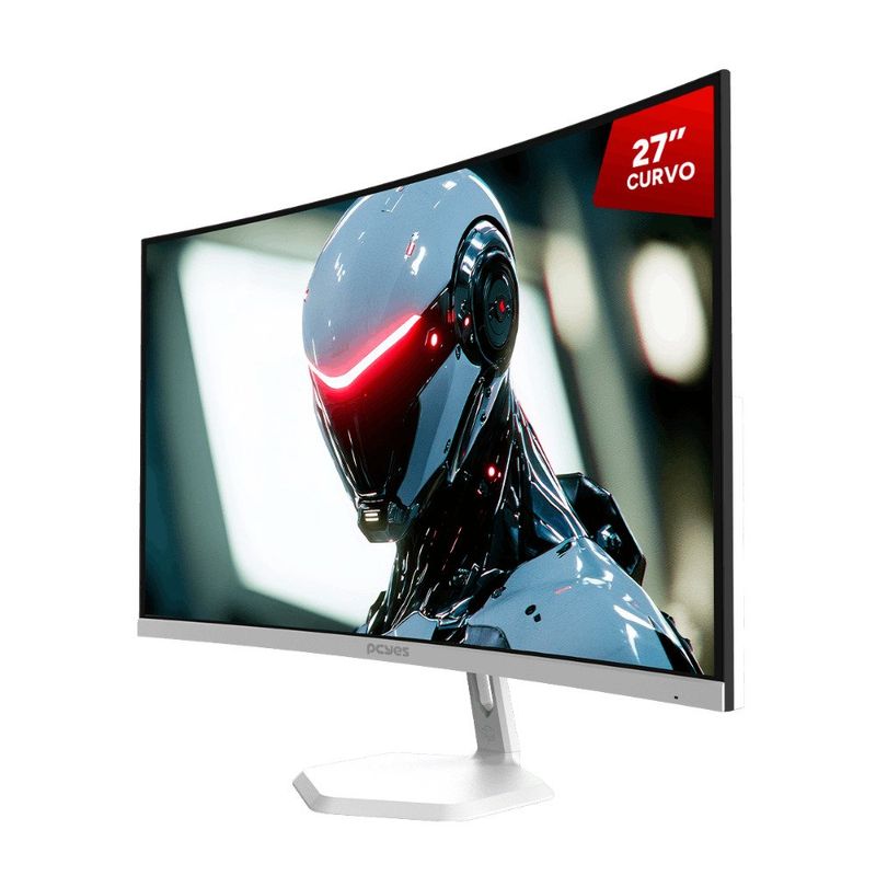 monitor gamer curvo pcyes quartzo q27 27" full hd 100hz branco pmgq27c100wg (mp)